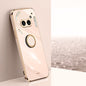 Pour la coque de téléphone Nothing Phone 2A XINLI à bords droits 6D en TPU électroplaqué avec anneau de support (rose)