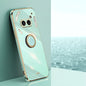 Pour Nothing Phone 2A XINLI Coque de téléphone en TPU électrolytique 6D à bords droits avec support de bague (vert menthe)