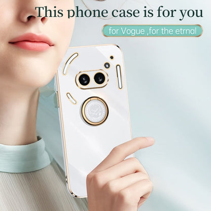 Pour Nothing Phone 2A XINLI Coque de téléphone en TPU électrolytique 6D à bords droits avec support de bague (vert menthe)