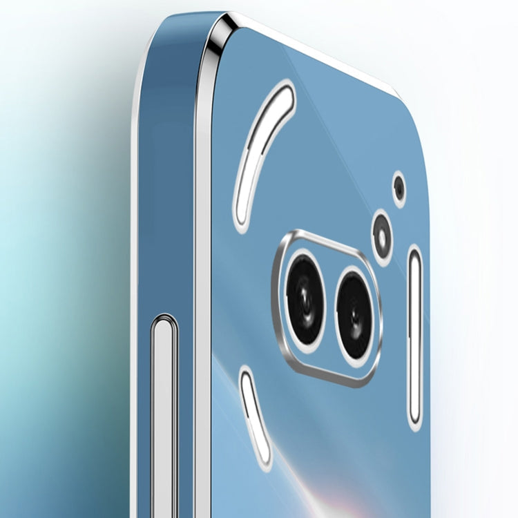 Pour Nothing Phone 2A XINLI Coque de téléphone en TPU électrolytique 6D à bords droits avec support de bague (vert menthe)