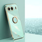 For OnePlus Nord 4 XINLI Straight Edge 6D Electroplate TPU Phone Case with Ring Holder(Mint Green)