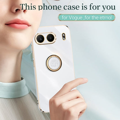 For OnePlus Nord 4 XINLI Straight Edge 6D Electroplate TPU Phone Case with Ring Holder(Black)