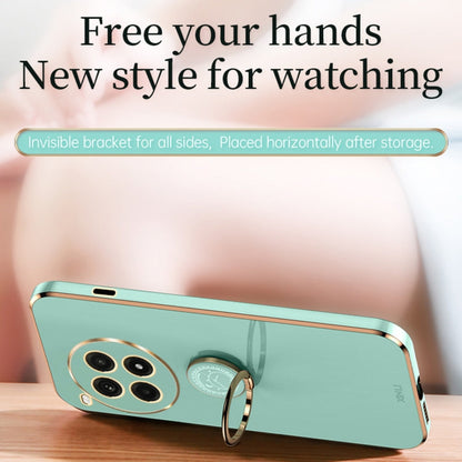 For OnePlus Ace 3 Pro XINLI Straight Edge 6D Electroplate TPU Phone Case with Ring Holder(Hawthorn Red)