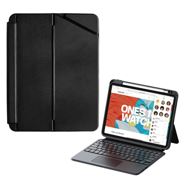 For iPad Pro 12.9 ZGA K01 Wireless Bluetooth Magnetic Keyboard Tablet Leather Case(Black)