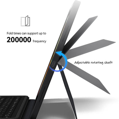 For iPad Pro 12.9 ZGA K01 Wireless Bluetooth Magnetic Keyboard Tablet Leather Case(Black)