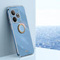 For Realme GT Neo6 XINLI Straight Edge 6D Electroplate TPU Phone Case with Ring Holder(Celestial Blue)