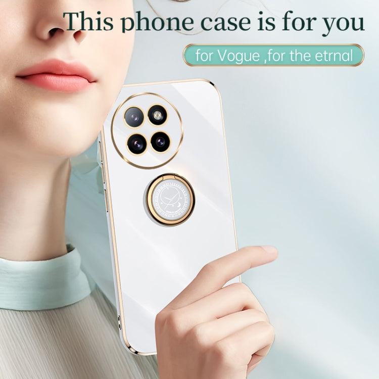 For Xiaomi Civi 4 Pro XINLI Straight Edge 6D Electroplate TPU Phone Case with Ring Holder(Black)