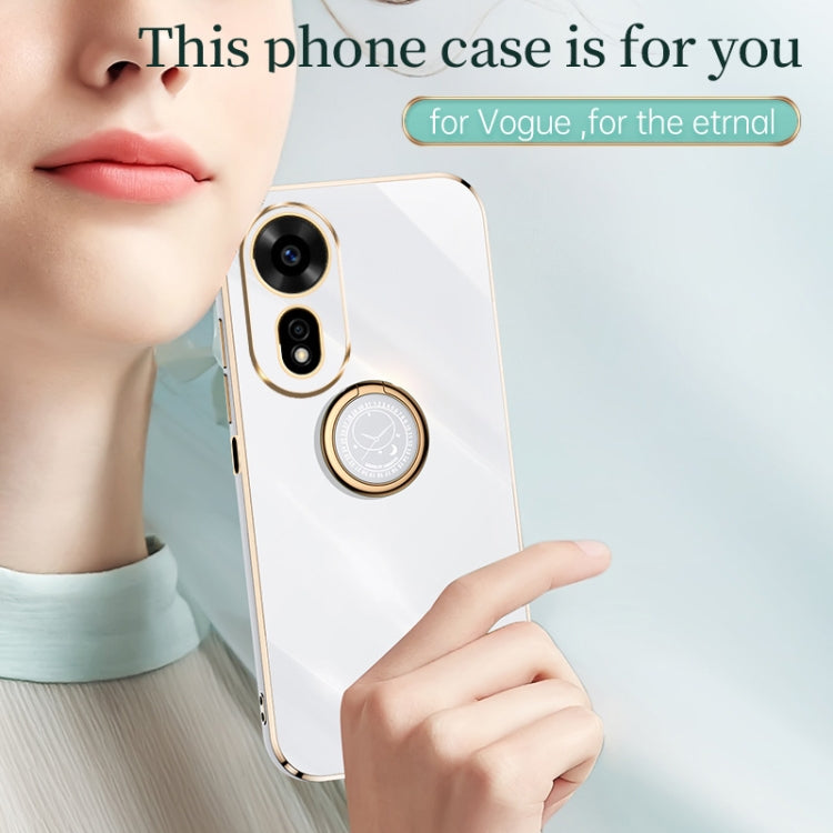 For Huawei Nova 12 SE XINLI Straight 6D Plating Gold Edge TPU Shockproof Case with Ring Holder(Black)