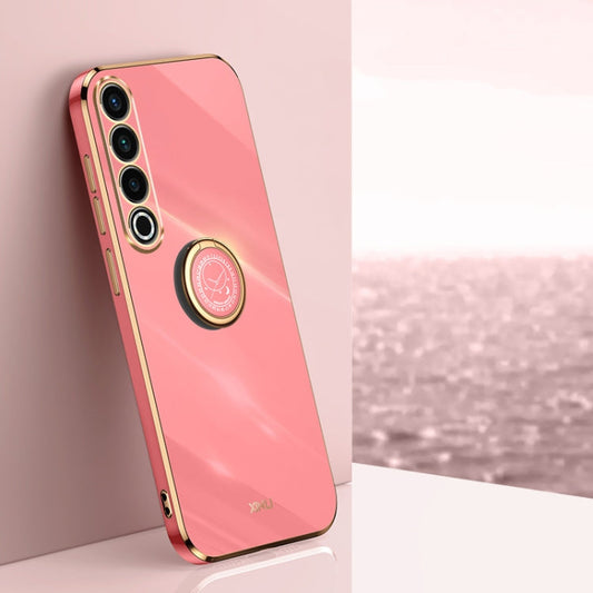 Pour Meizu 20 Pro 5G XINLI Étui de téléphone en TPU électrolytique 6D à bord droit avec support d'anneau (Rouge aubépine)