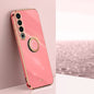 For Meizu 20 Pro 5G XINLI Straight Edge 6D Electroplate TPU Phone Case with Ring Holder(Hawthorn Red)