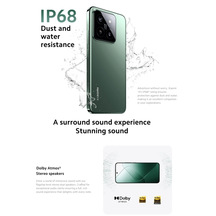 [HK Warehouse] Xiaomi 14 5G Global, 12GB+512GB, 6.36 inch Xiaomi HyperOS Snapdragon 8 Gen 3 Octa Core 3.3GHz, Network: 5G(Black)