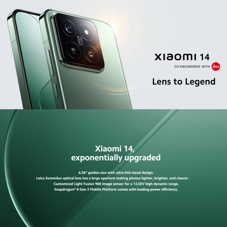 [HK Warehouse] Xiaomi 14 5G Global, 12GB+512GB, 6.36 inch Xiaomi HyperOS Snapdragon 8 Gen 3 Octa Core 3.3GHz, Network: 5G(Black)