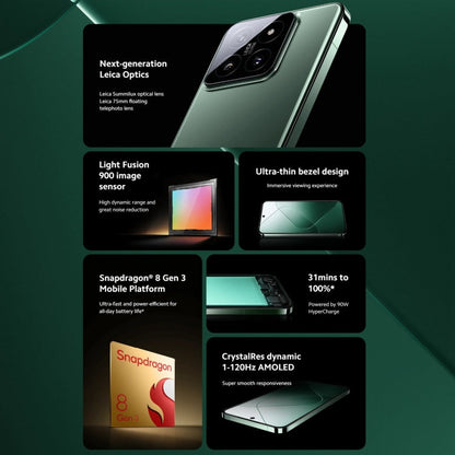 [HK Warehouse] Xiaomi 14 5G Global, 12GB+512GB, 6.36 inch Xiaomi HyperOS Snapdragon 8 Gen 3 Octa Core 3.3GHz, Network: 5G(Black)