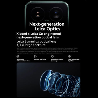 [HK Warehouse] Xiaomi 14 5G Global, 12GB+512GB, 6.36 inch Xiaomi HyperOS Snapdragon 8 Gen 3 Octa Core 3.3GHz, Network: 5G(Black)