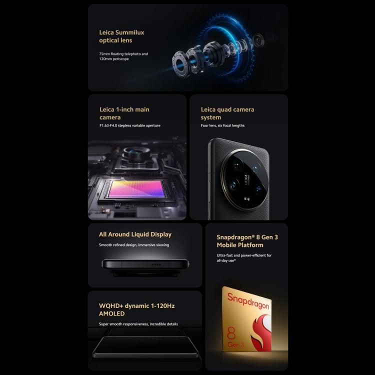 [HK Warehouse] Xiaomi 14 Ultra 5G Global, 16GB+512GB, 6.67 inch MIUI 14 Snapdragon 8 Gen3  Octa Core 3.3GHz, Network: 5G(Black)
