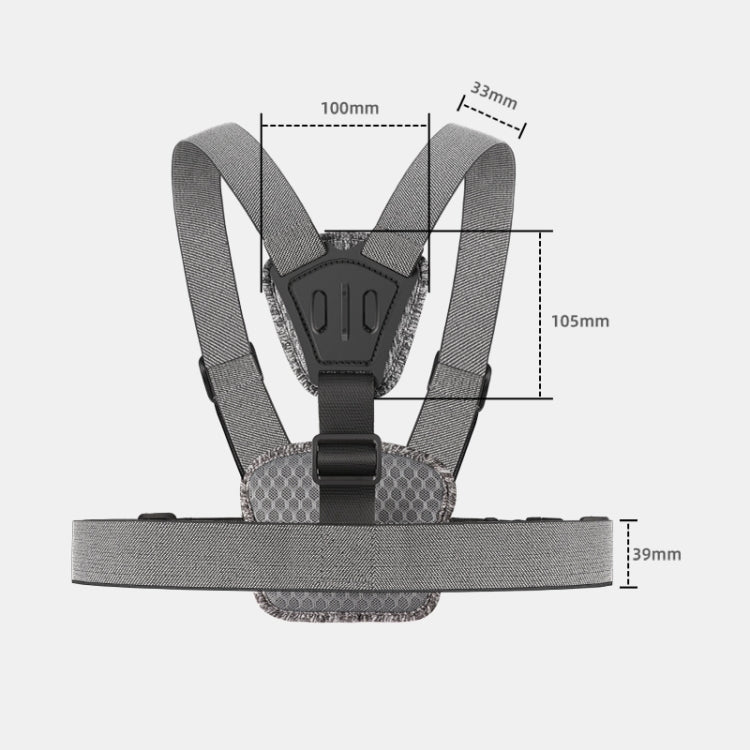 Sangle de poitrine 6-en-1 avec support et vis pour téléphone (gris)