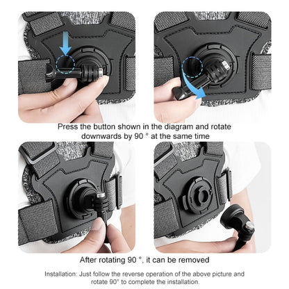 Sangle de poitrine 6-en-1 avec support et vis pour téléphone (gris)