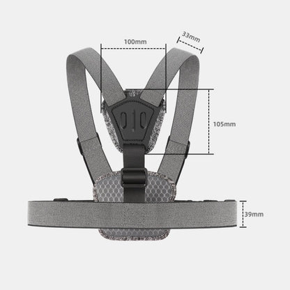 4 in 1 Adjustable Body Mount Belt Chest Strap with Mount & Screw(Grey)