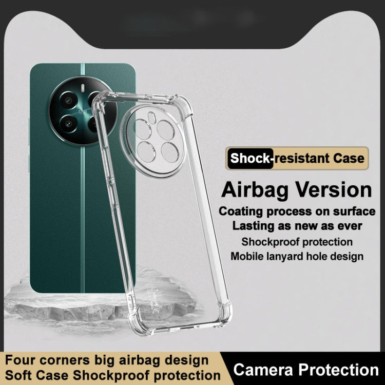Pour Realme 12+ 5G/Narzo 70 Pro 5G Coque de téléphone imak antichoc avec airbag en TPU (transparent)