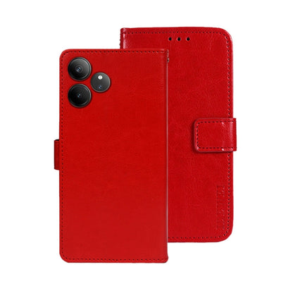 For Realme GT 6 5G Taiwan, China idewei Crazy Horse Texture Leather Phone Case(Red)