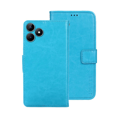 For Realme Note 50 idewei Crazy Horse Texture Leather Phone Case(Sky Blue)