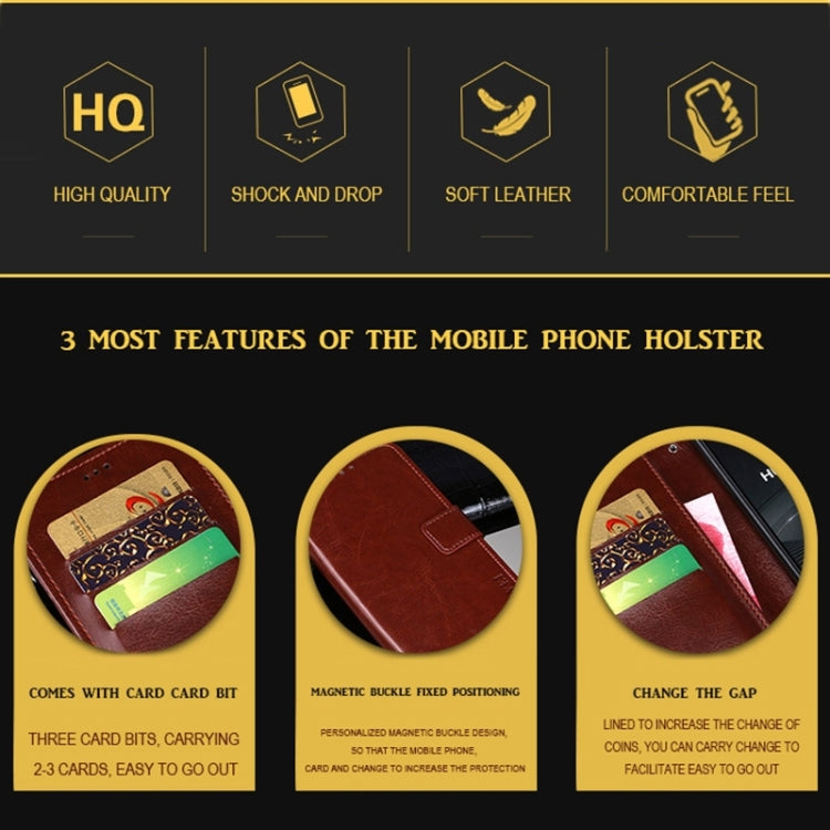 For Realme GT 6 5G Taiwan, China idewei Crazy Horse Texture Leather Phone Case(Yellow)