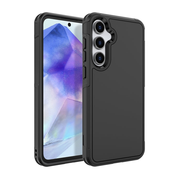 Pour Samsung Galaxy A55 5G Coque de Téléphone RougePoivre Armor PC Hybride TPU (Noir)
