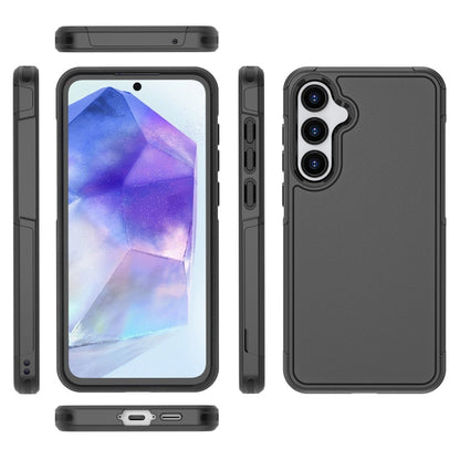 Pour Samsung Galaxy A55 5G Coque de Téléphone RougePoivre Armor PC Hybride TPU (Noir)