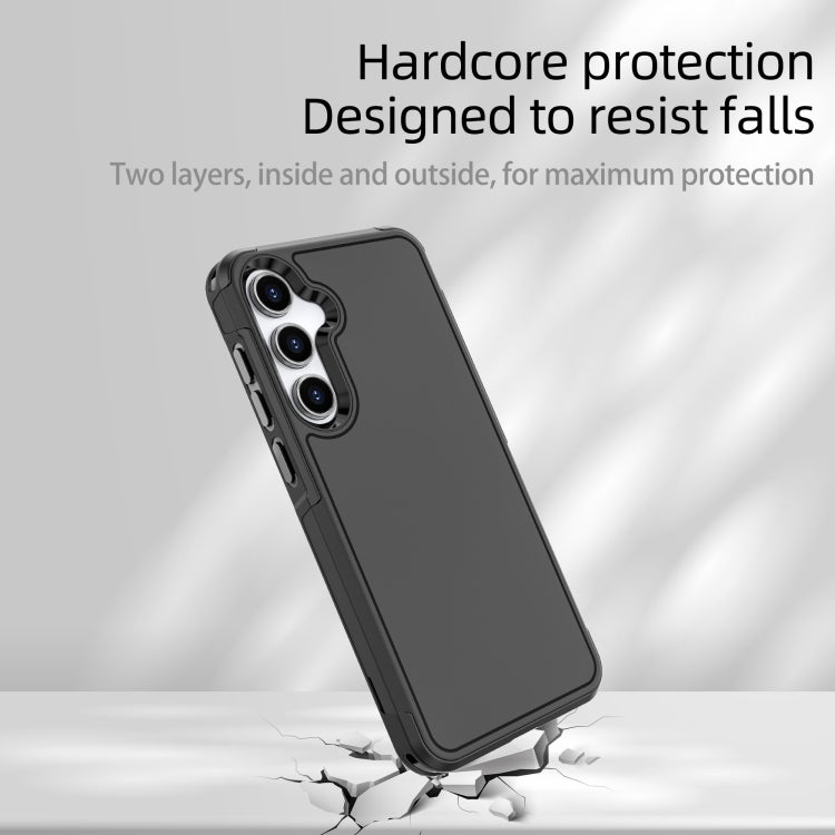 Pour Samsung Galaxy A55 5G Coque de Téléphone RougePoivre Armor PC Hybride TPU (Noir)