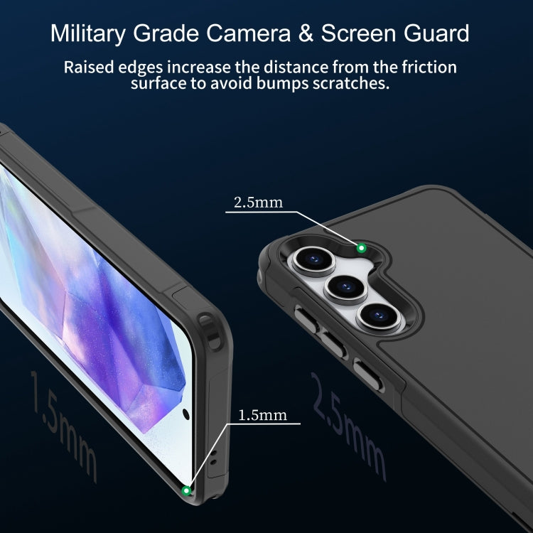 Pour Samsung Galaxy A55 5G Coque de Téléphone RougePoivre Armor PC Hybride TPU (Noir)