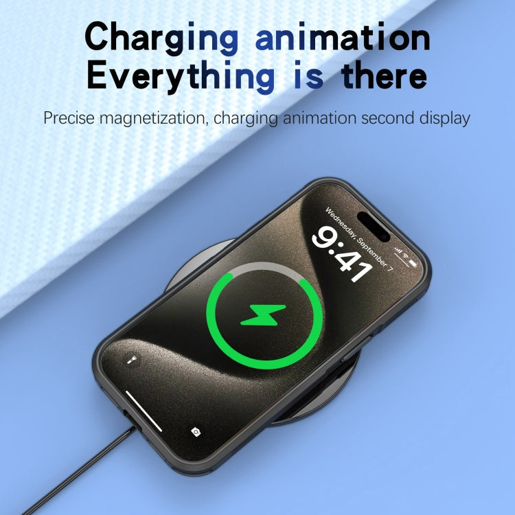 For iPhone 15 Pro RedPepper Armor Magsafe PC Hybrid TPU Phone Case(Black)