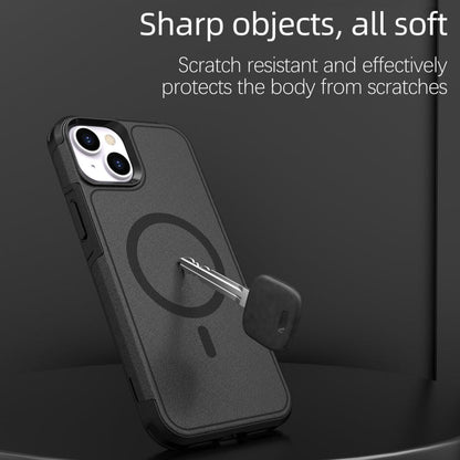 For iPhone 15 RedPepper Armor Magsafe PC Hybrid TPU Phone Case(Black)