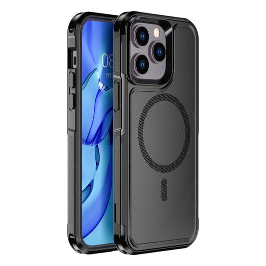 Pour iPhone 14 Pro Max RedPepper Armor Magsafe PC Hybride TPU Coque de téléphone (Noir)