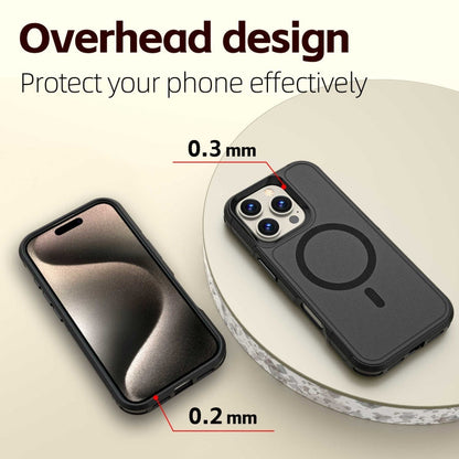 For iPhone 16 Pro Max RedPepper Armor Magsafe PC Hybrid TPU Phone Case(Black)