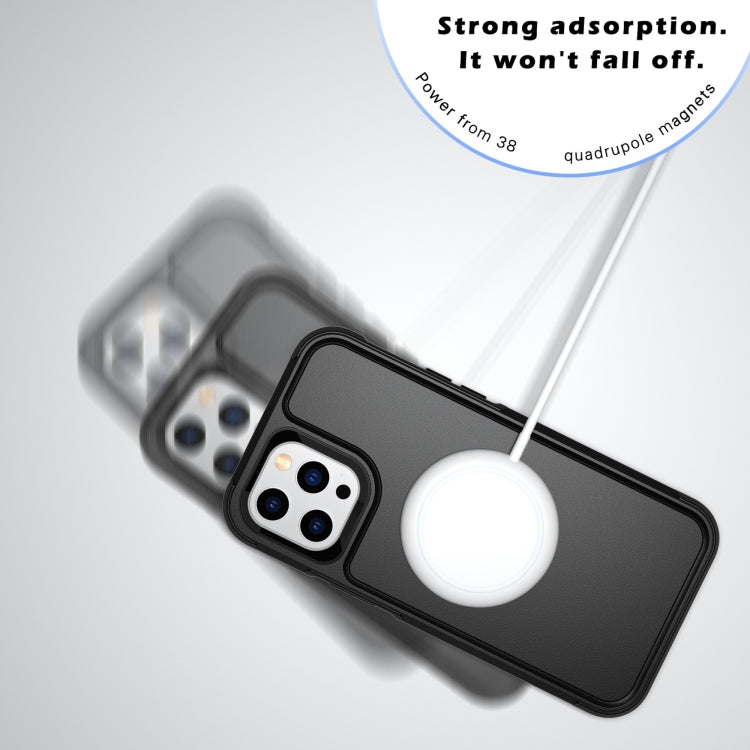 For iPhone 12 Pro Max RedPepper Armor Magsafe PC Hybrid TPU Phone Case(Black)