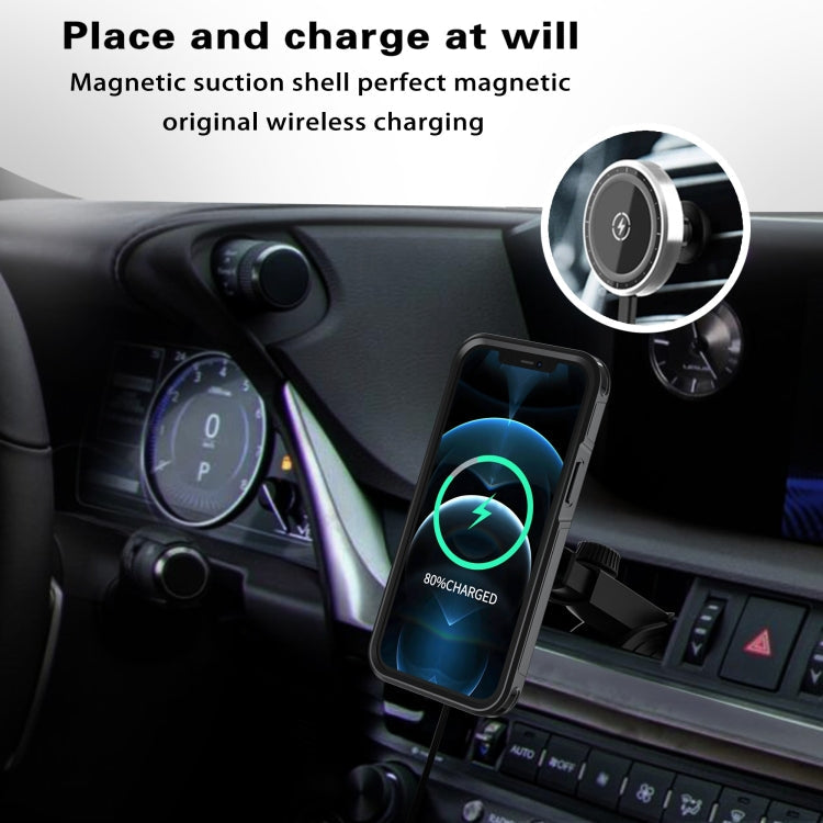 For iPhone 12 Pro Max RedPepper Armor Magsafe PC Hybrid TPU Phone Case(Black)