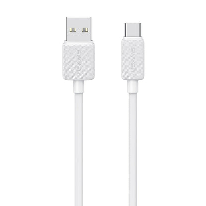 USAMS US-SJ693 USB to USB-C / Type-C 3A Striped Fast Charge Data Cable, Length:2m(White)