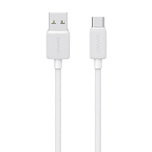 USAMS US-SJ693 USB to USB-C / Type-C 3A Striped Fast Charge Data Cable, Length:2m(White)