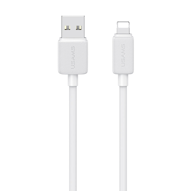 USAMS US-SJ699 Câble de données de charge rapide rayé USB vers 8 broches 2,4 A, longueur : 3 m (blanc)