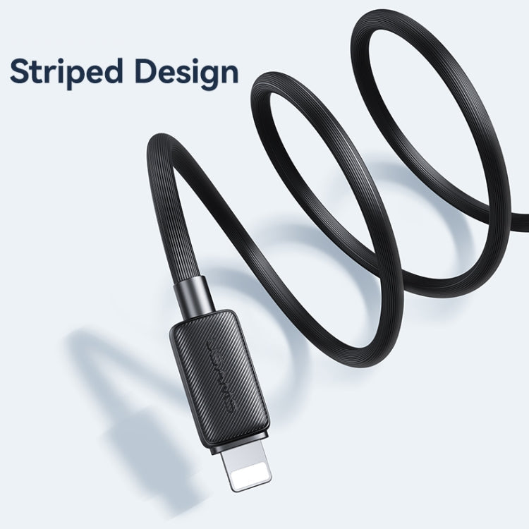 Câble de données de charge rapide rayé USAMS US-SJ689 USB vers 8 broches 2.4A, longueur : 1m (Blanc)