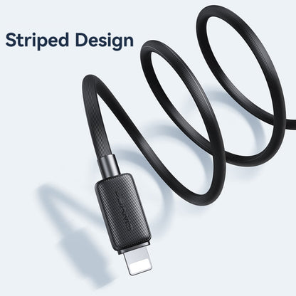 Câble de données de charge rapide rayé USAMS US-SJ689 USB vers 8 broches 2.4A, longueur : 1m (Blanc)