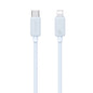 USAMS US-SJ697 USB-C / Type-C to 8 Pin 30W Striped Fast Charge Data Cable, Length:2m(Blue)