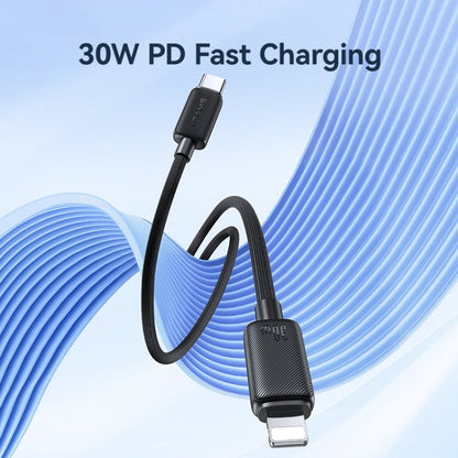 USAMS US-SJ697 USB-C / Type-C to 8 Pin 30W Striped Fast Charge Data Cable, Length:2m(Blue)