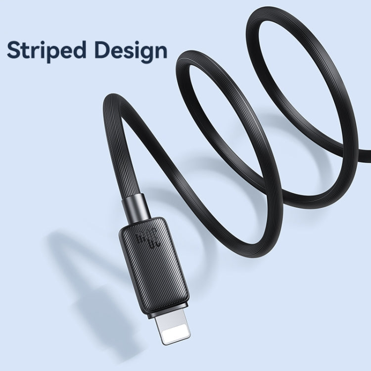 USAMS US-SJ692 USB-C / Type-C to 8 Pin 30W Striped Fast Charge Data Cable, Length:1m(Blue)