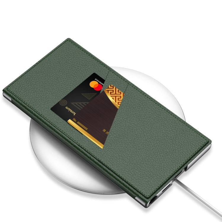 For Samsung Galaxy S24 Ultra 5G GKK Armor Flip Leather Phone Case, Without Pen(Night Green)