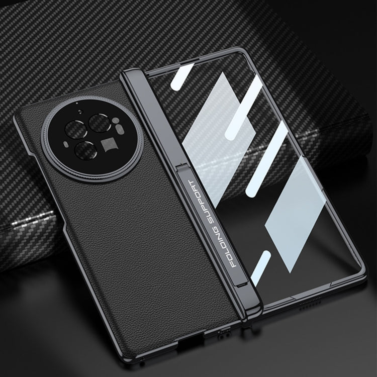For vivo X Fold3 Pro GKK Integrated Magnetic Fold Hinge Leather Shockproof Phone Case(Silver)
