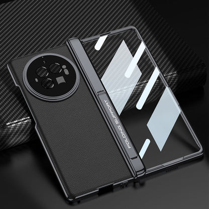For vivo X Fold3 Pro GKK Integrated Magnetic Fold Hinge Leather Shockproof Phone Case(Silver)