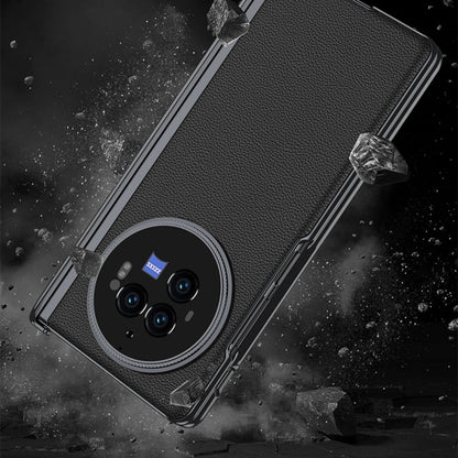 For vivo X Fold3 Pro GKK Integrated Magnetic Fold Hinge Leather Shockproof Phone Case(Silver)