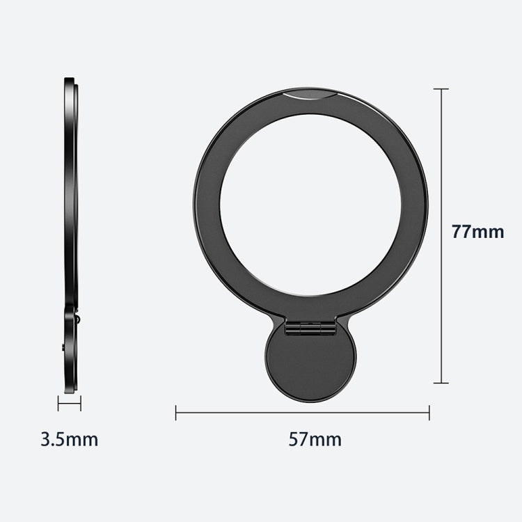 Support de téléphone magnétique adhésif ultra-fin en alliage R-JUST SJ35 (argent)