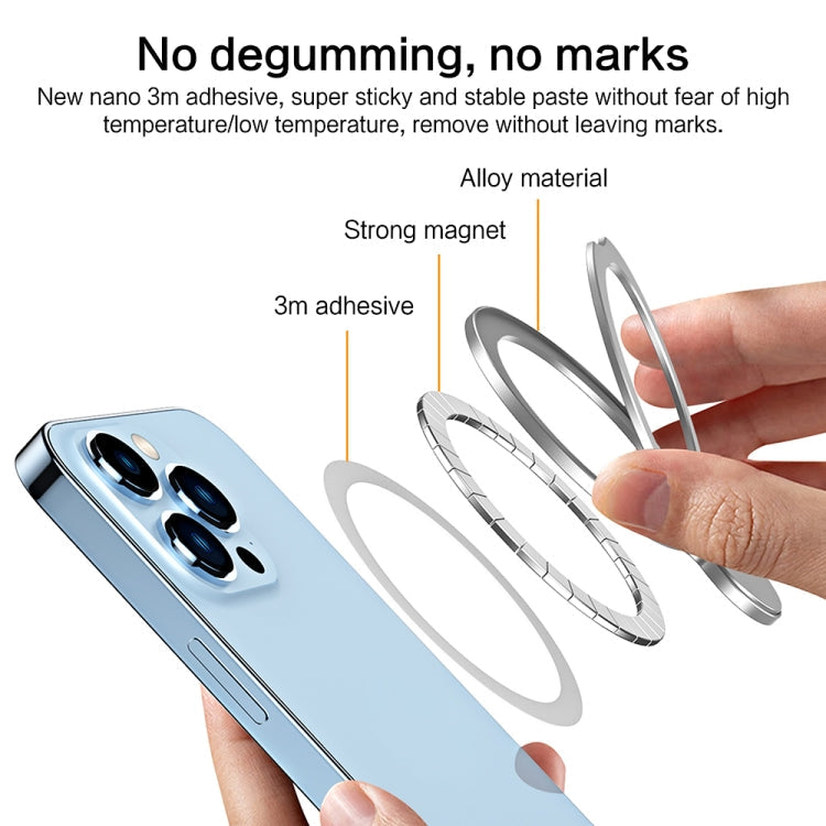 Support de téléphone magnétique adhésif ultra-fin en alliage R-JUST SJ35 (argent)